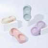 Pet Dishes Solid Color Double Bowl PP Material Cat Food Dispenser for Indoor