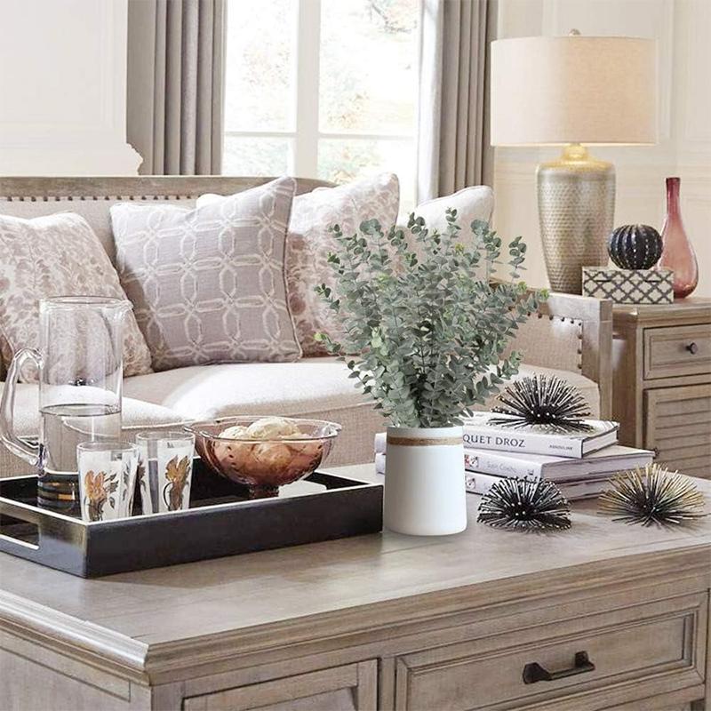 1Pcs Eucalyptus Stems Artificial Eucalyptus Leaves Green Plant Real Touch Flowers Eucalyptus for Home Wedding Bouquet Vase Decor