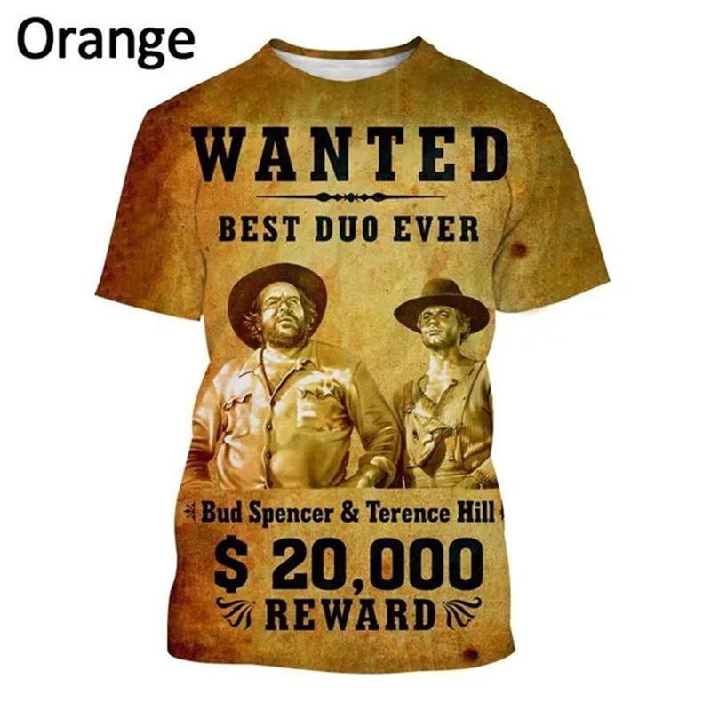 Letní Krátké Tričko Terence Hill A Bud Spencer 3D Tištěné Tričko Pánské A Dámské Ležérní Móda Vtipná Krátký Rukáv Trička Vrcholy