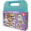 Progressive Puzzles Briefcase - EDUCA - SuperKitties - 12+16+20+25 Pieces