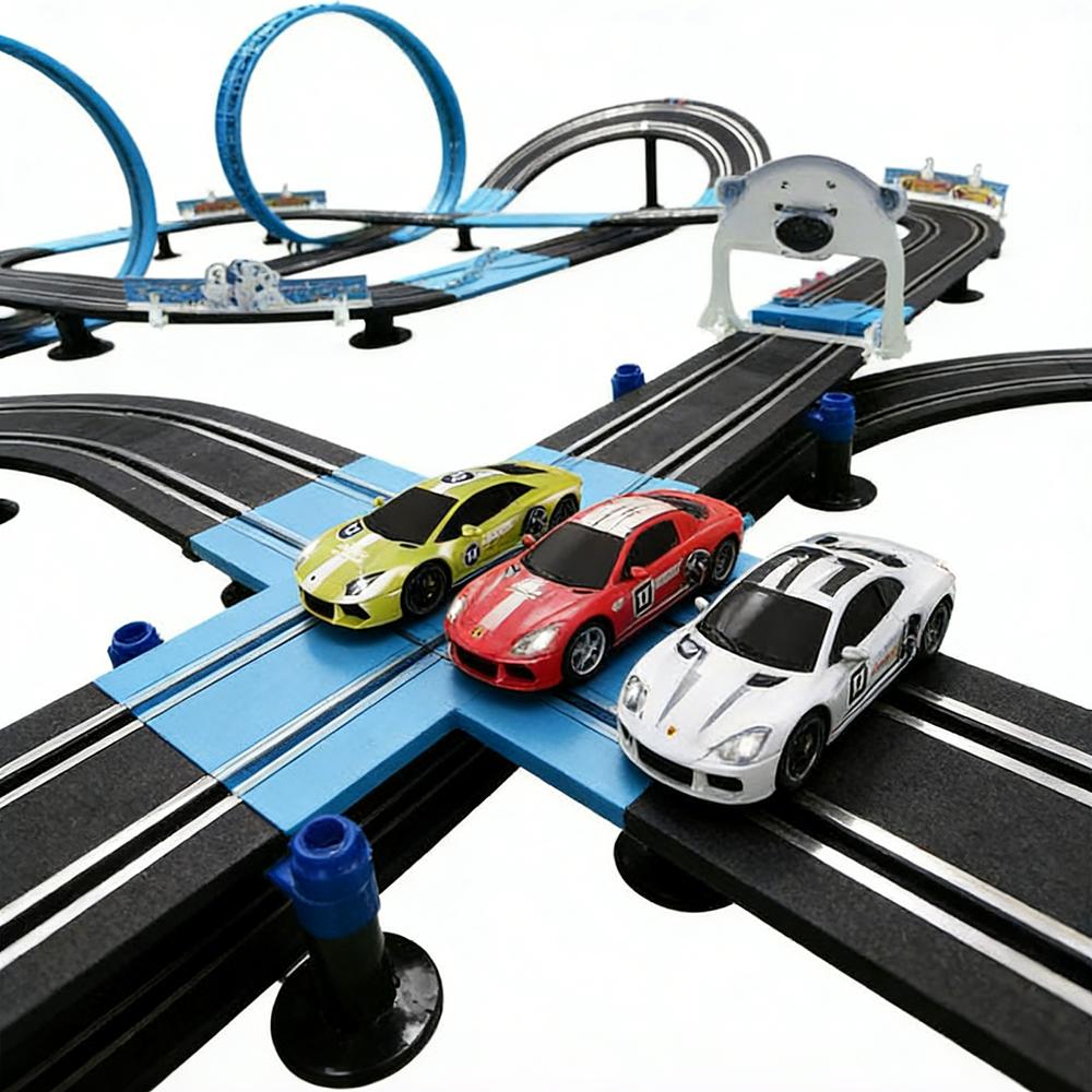 AGM Sonic Storm Buildable Electric Slot Car Track – Customizable Race Set for Creative Kids