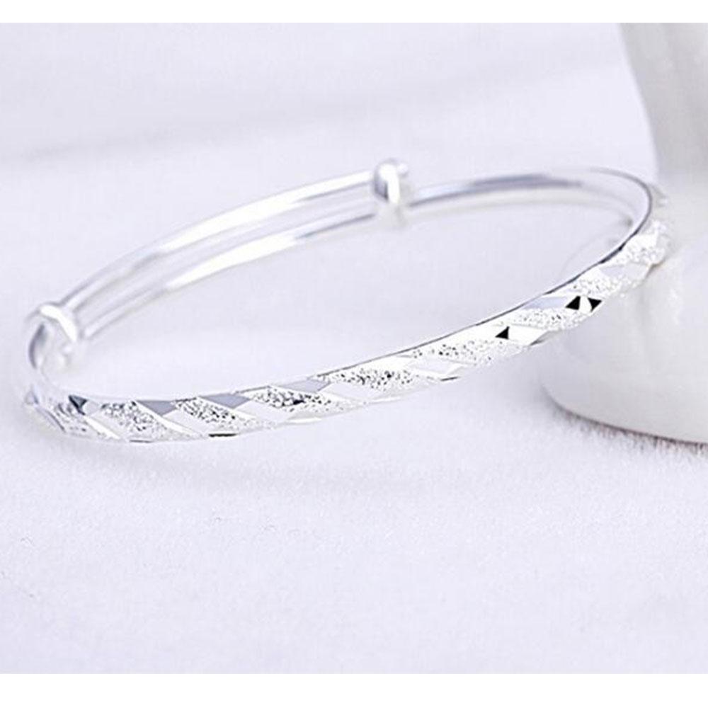 ANENJERY Bangles Scrub Meteor Shower Nastavitelné Bangles pulseras pro ženy Valentines Gift