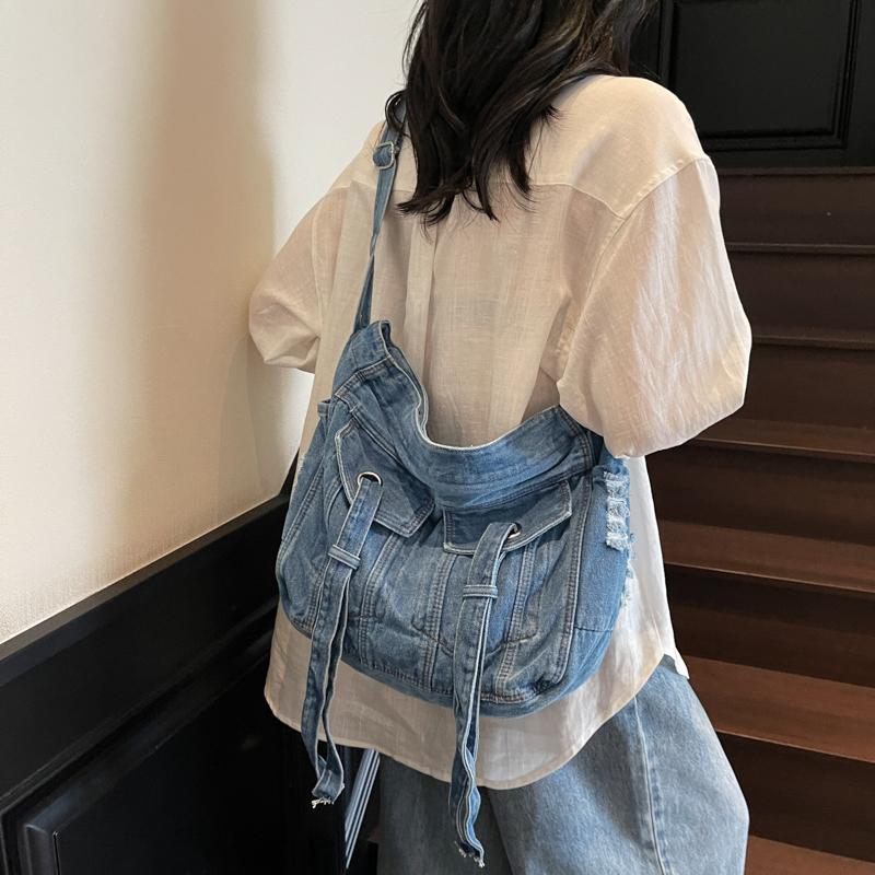 

Tote Bag Vintage Denim Bag Women s Shoulder Crossbody Bag світло-синій колір