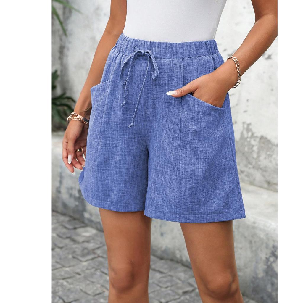 Women's Drawstring Shorts Elastic Waist Lightweight Summer Casual Short With Pockets