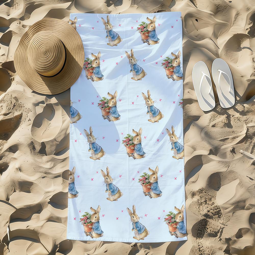 Towel Beach Towel Oversized Quick Cute Dry Towel Absorbent Soft Swim Rabbit BeachTowels for Men Cartoon Women