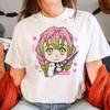 Anemi Mitsuri Print Women Short Sleeve Designer T-shirts Girl Funny Japanese Harajuku Clothes Y2k Top Women Clothes