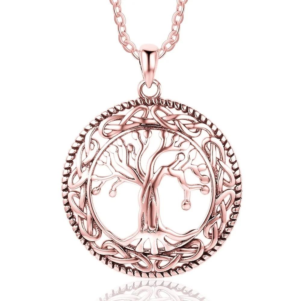 Vintage Tree of Life Pendant Necklace Viking Celtic Knot Necklace For Women Party Wedding Jewelry