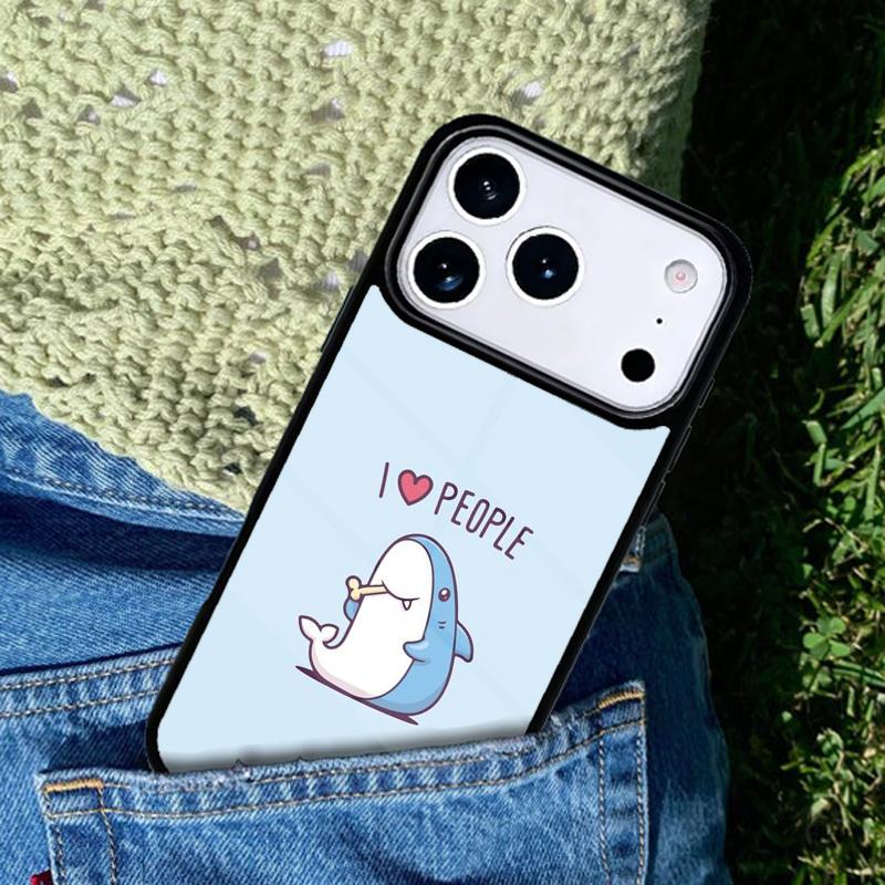 Love Shark soft Phone Case For iPhone 17 AIR 16 Pro Max 15 14 Pro 11 12 13 Shockproof Silicone Cover