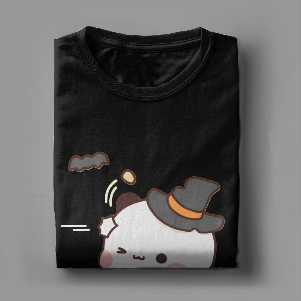Novelty Dudu Bubu Halloween Bat T-Shirt Men Crewneck Pure Cotton T Shirt  Short Sleeve Tee Shirt 4XL 5XL 6XL Clothing