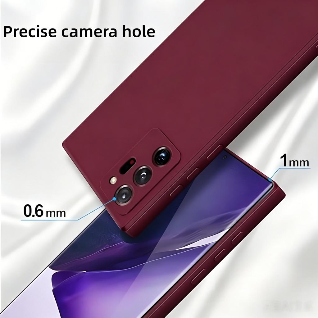 Coque de Protection Liquide en Silicone Antichoc de Couleur Unie à la Mode Pour Samsung Galaxy Note 20 Ultra/Note 20/Note 10 Plus/Note 10
