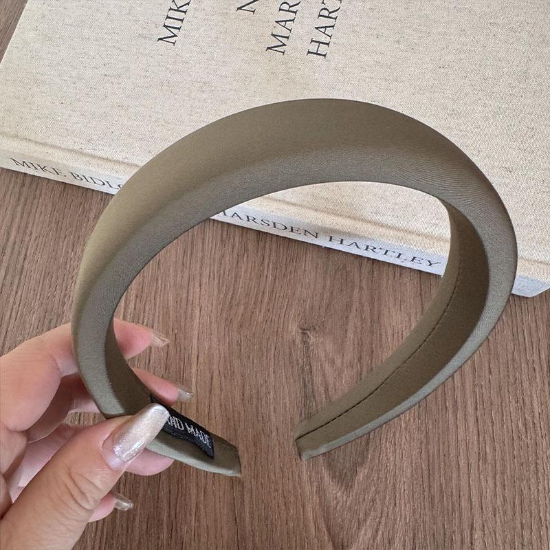 Elegant Textured High Crown Headband for Women - Solid Color Sponge Hair Accessory