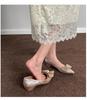 Champagne Rhinestone Floral Wedding Shoes - Women's Autumn Collection with Inner Height Increase