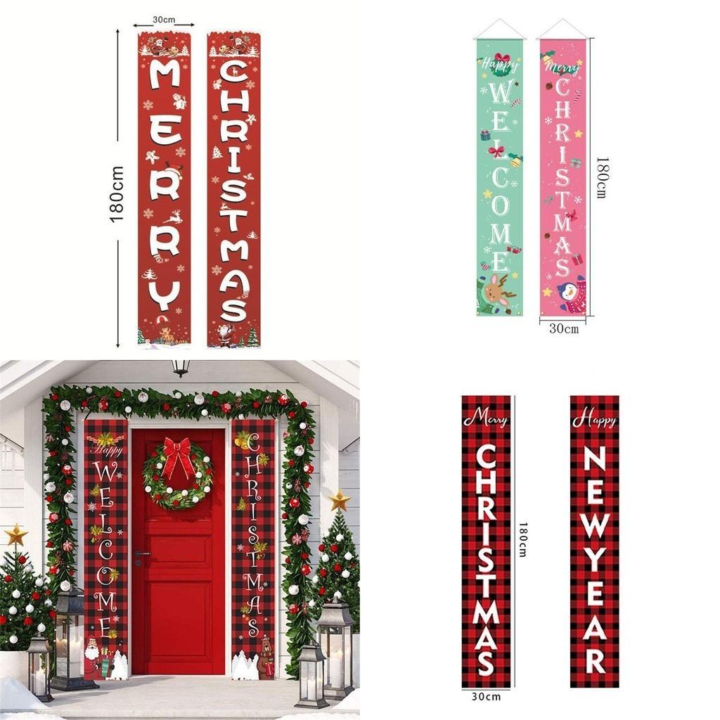 Lebhaftes Weihnachts-Türhänge-Schild Banner Flagge Weihnachtsfeier-Dekor