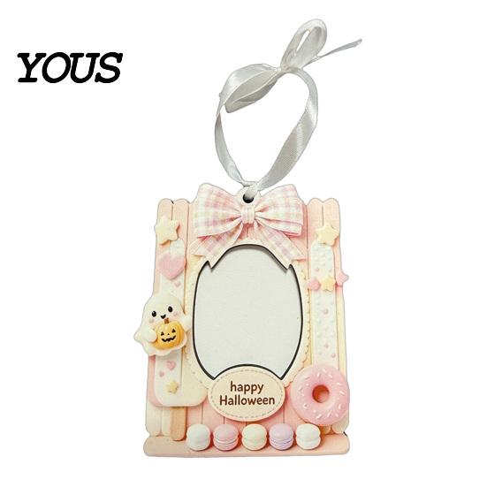 Seasonal Party Decor Mini Halloween Picture Frame, Small Cute Ghost Pumpkin Photo Frame Ornament, Wooden Hanging Ornament Decorative Postcard