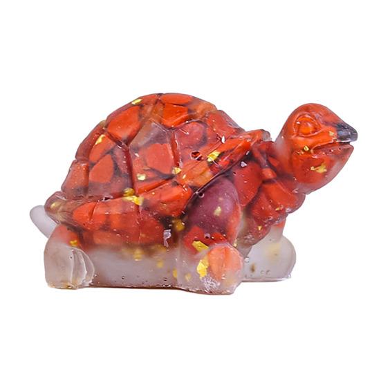 Mini Krystall Skilpadde Statue Reiki Stein Skilpadde Figur Amulett Skilpadde Fengshui Skulptur for Hjemmekontor Skrivebord Hylle Dekorasjon