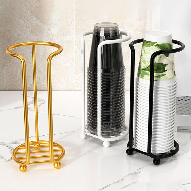 1 buc Suport Depozitare Ceai Cupă de Unică Folosință Suport de Afișare de Lux Grilă Dublă Raft pentru Căni din Fier