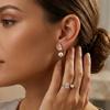 Stainless Steel Gold Plated Drop Earrings With Imitation Pearl Zircon Minimalist Geometric Design Women