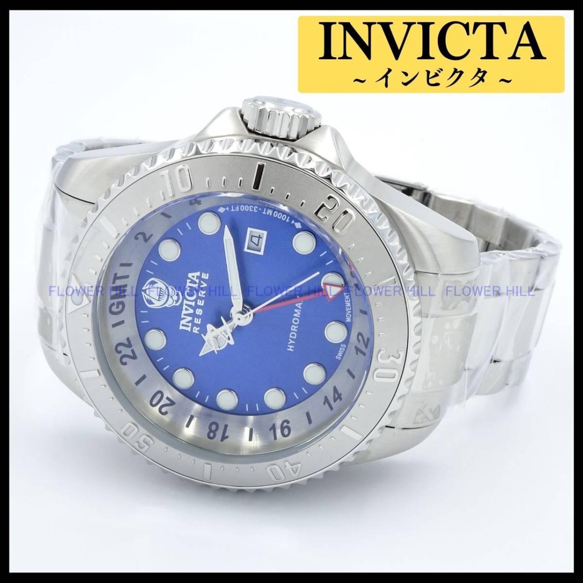 Used [New/Free Shipping] Invicta INVICTA Watch Men s Quartz Swiss Movement GMT Waterproof 1000m HYDROMAX 37218 Steel Blue