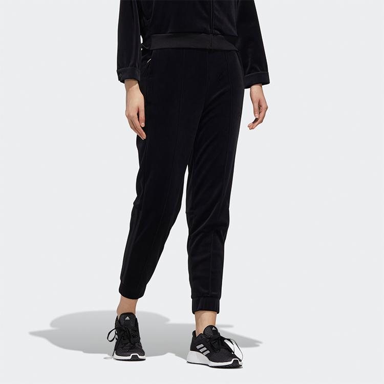 Adidas Style Velour Pants Casual Sports Women Pants Black GM1441