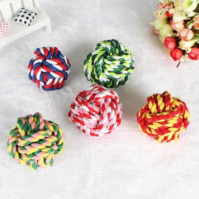 Hand-Woven Cotton Rope Toy: Bite-Resistant Molar Ball for Cats and Puppies
