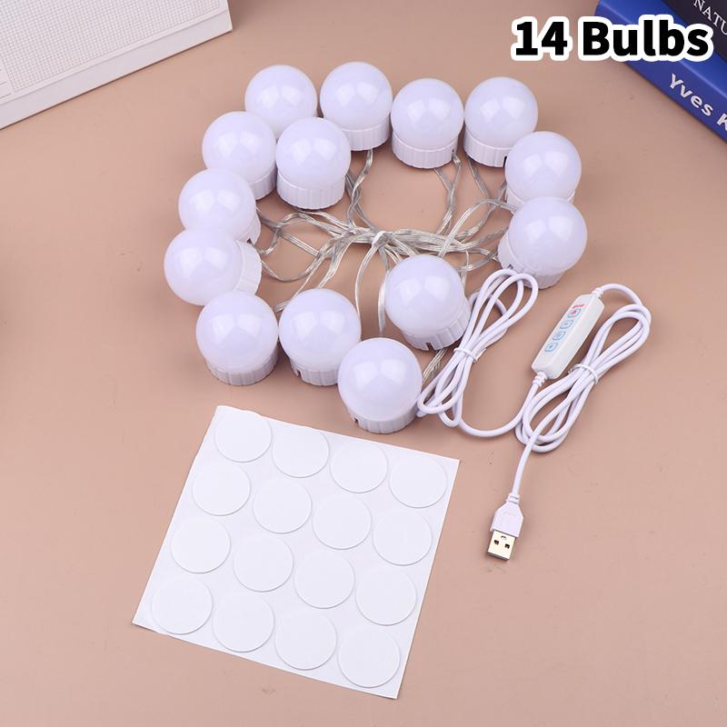 LED Detachable Bulbs Makeup Mirror Lamp USB Power Cosmetic Mirror Light Dressing Table Lighting Dimmable LED Vanity Lights