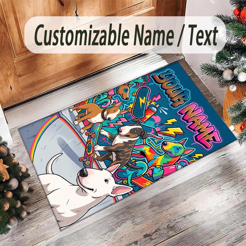 Other Similar Designs Theme Crystal Velvet Rug Personalized Custom Name Text Soft Floor Mat Home Decor