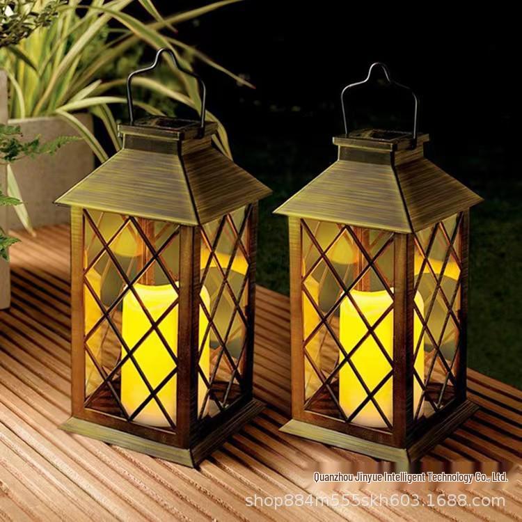 Solar LED Candle Lantern - Hollowed Plastic Design