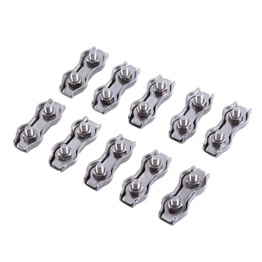 10pcs Stainless Steel M3 Duplex Clips Sturdy Design Wire Rope Clips  Cable Management