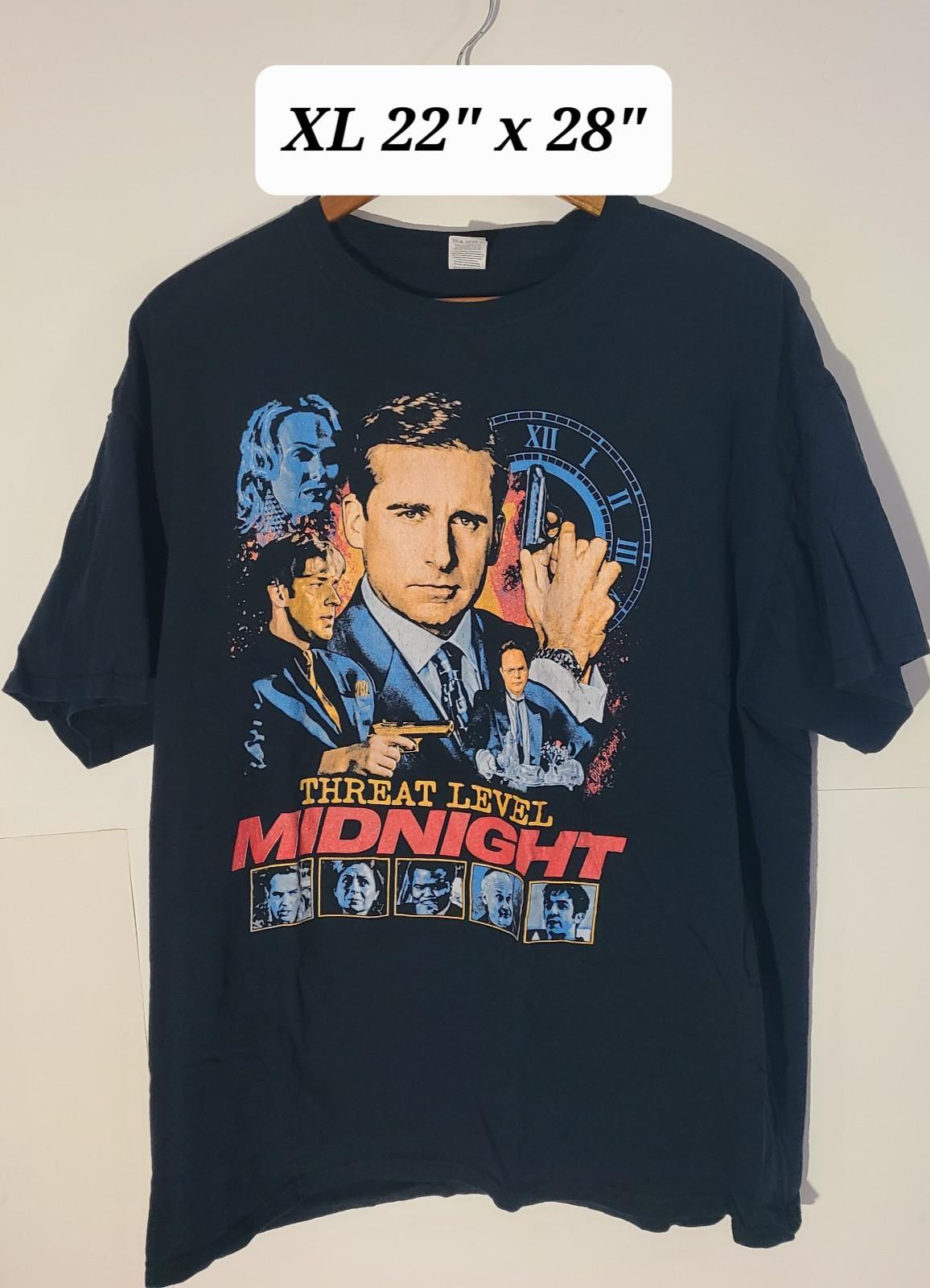 The Office Threat Level Midnight Michael Scarn Black XL Rap Tee Michael Scott Unisex T-Shirt XL