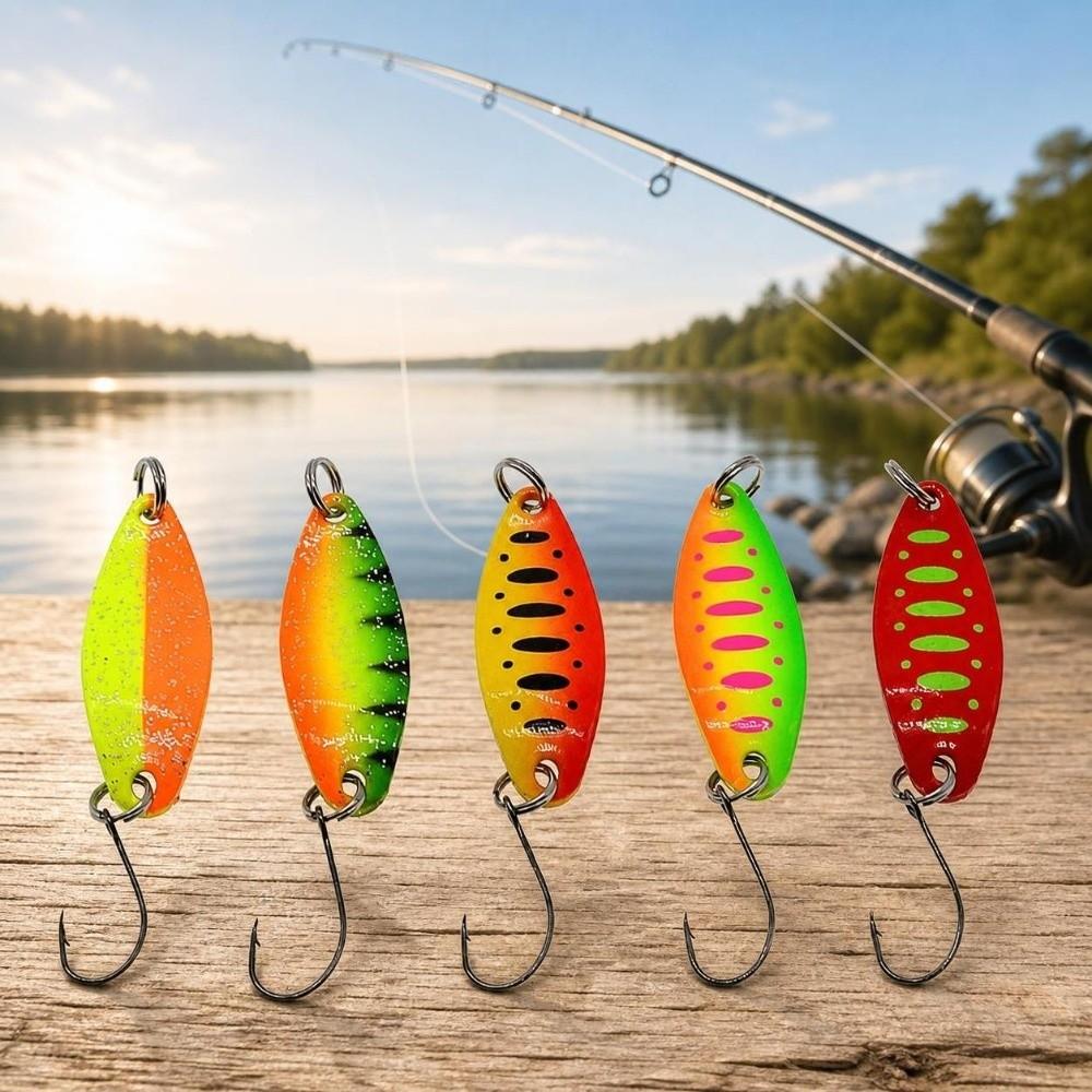 10PCS 3.5g Fishing Spoon Lures Metal Fishing Baits Durable Spinner Bait  Freshwater Fishing