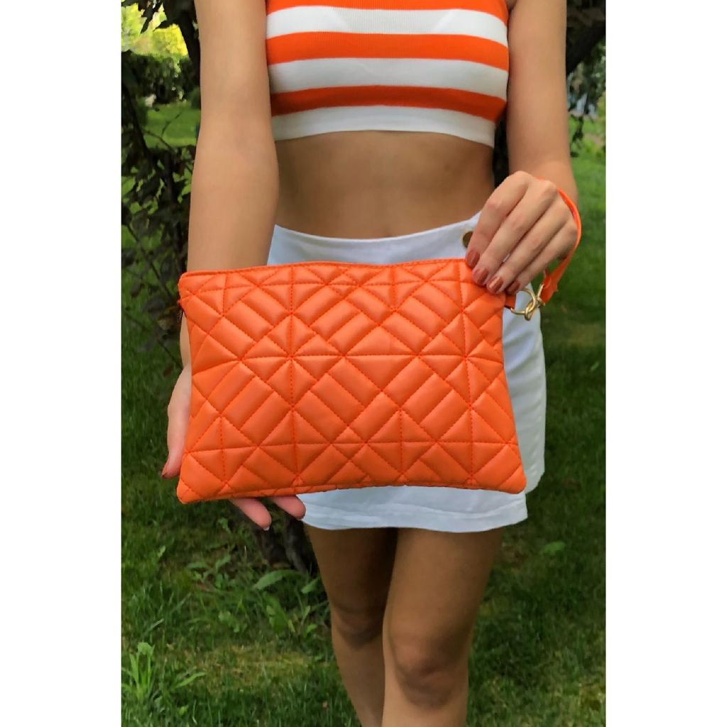 Black Patterned Portfolio Clutch Bag 25x19 Cm