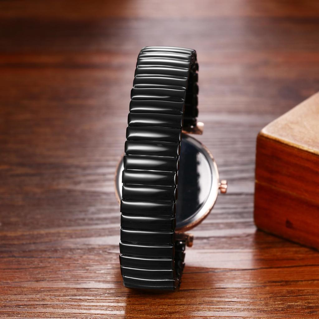 Stainless Steel Elastic Strap Easy To Put On and Take Waterproof Quartz Watch with Analog One Size Fits Minimalist Design Perfect Gift Women's Watch