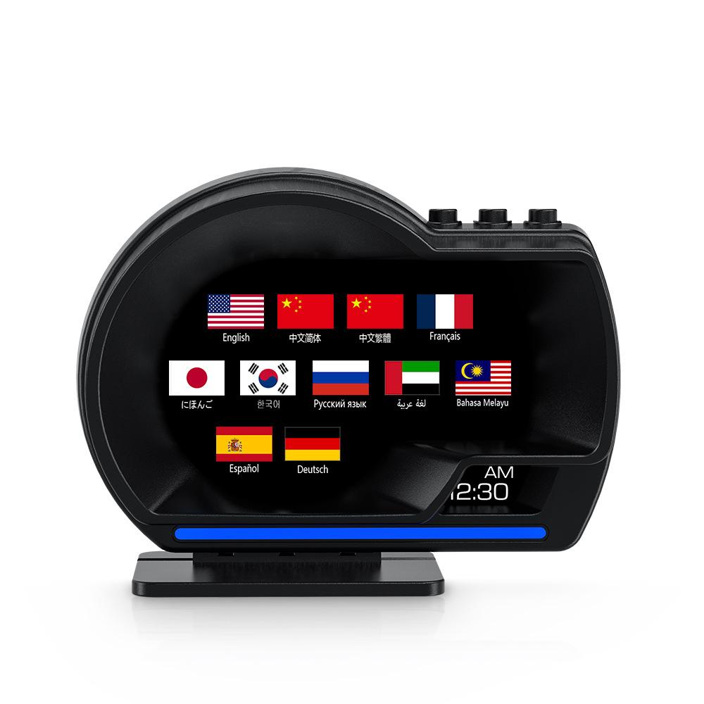 Automotive OBD+GPS Multifunctional LCD Instrument Modification Head Up Display Detector Water Temperature Turbine Fault Code