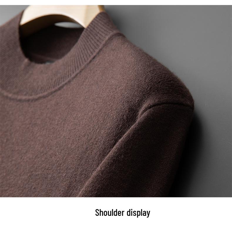 2025 Men's Casual Plus Size Round Neck Knit Sweater - Loose, Warm, Autumn/Winter Edition.