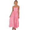 Summer Women Sleeveless Backless Print Slim A-Line High Waist Suspender Camisole Dress Long Casual Dresses S-XL Spring Fashion