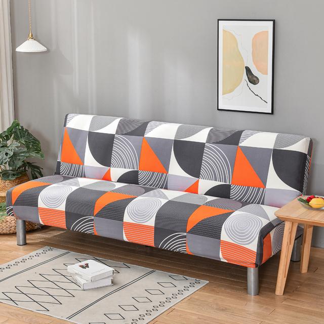 String Printed Folding Sofa Furniture Bed Cover Sofa Protector Covers Stretch Double Seat Cover Slipcovers For Living Room Area Geometric Print