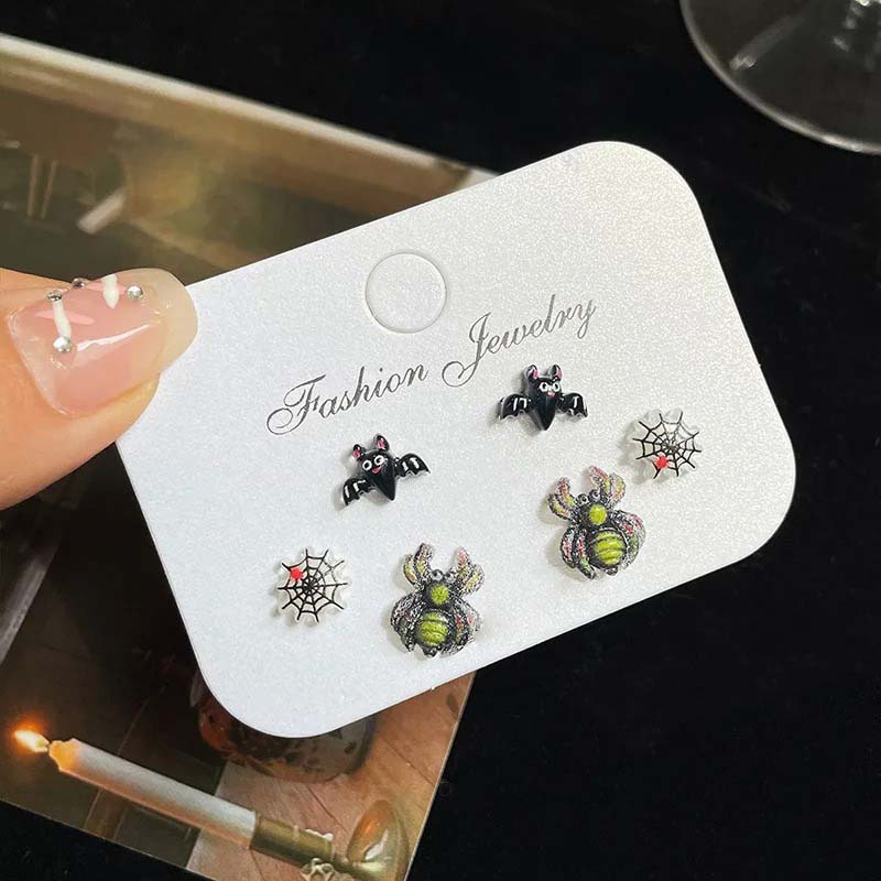 

6 шт. комплект серег на Хэллоуин, забавные серьги-гвоздики в виде монстра для женщин, ювелирные изделия, аксессуары для вечеринок, подарки, серьги-подвески в виде тыквы-призрака с каплями масла в стиле ужасов
