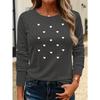 Long-sleeve Crew-neck T-shirt — Comfortable Autumn/winter Top, Machine Washable, Suitable for Casual Dresses