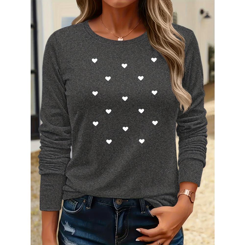 Long-sleeve Crew-neck T-shirt — Comfortable Autumn/winter Top, Machine Washable, Suitable for Casual Dresses