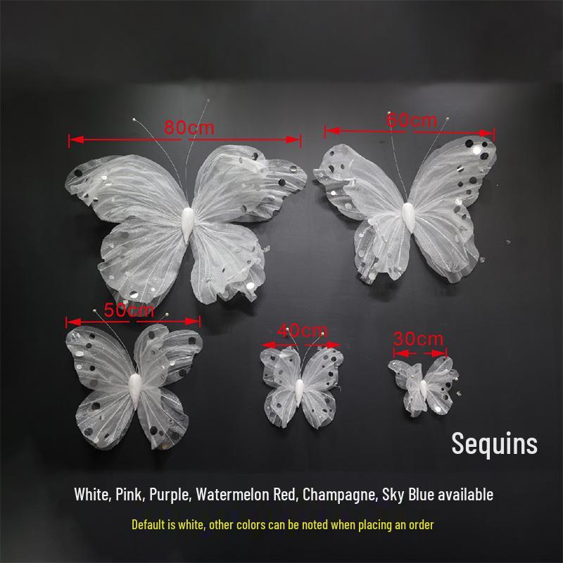 3D Painted Butterfly Wedding Backdrop with Scenery and Props for Photography and Décor