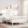 VidaXL Bed Frame with Headboard White 140x200 Cm Solid Wood 3193012