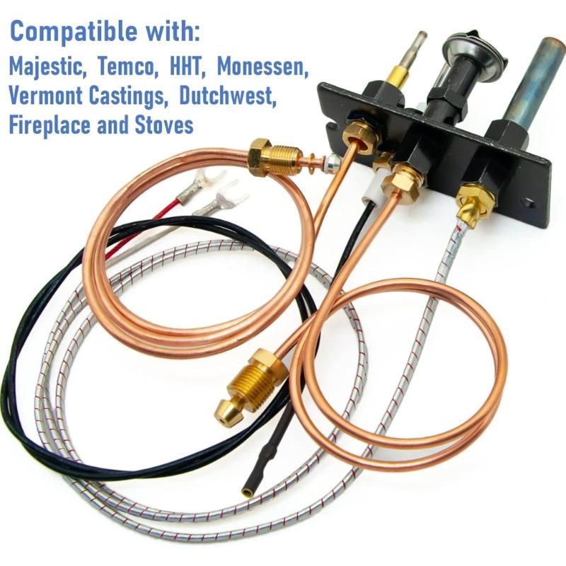 Propane Natural Gas Fireplaces Pilots Assembly Ignitor for Fireplaces Stove 10002264 10002265 4021-736 485-510A 2103-010
