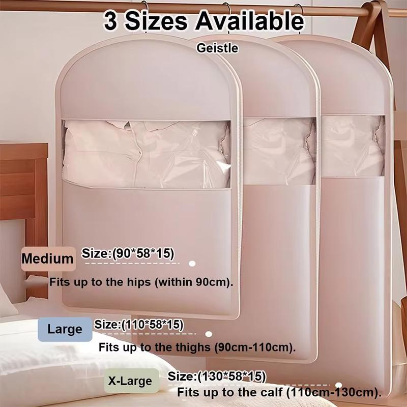 Hanging Vacuum Storage Bags Clothes Compression Seal Bag Reusable Bag Save Space Clothes Storage Organizer Coat Quilt Dust Cover