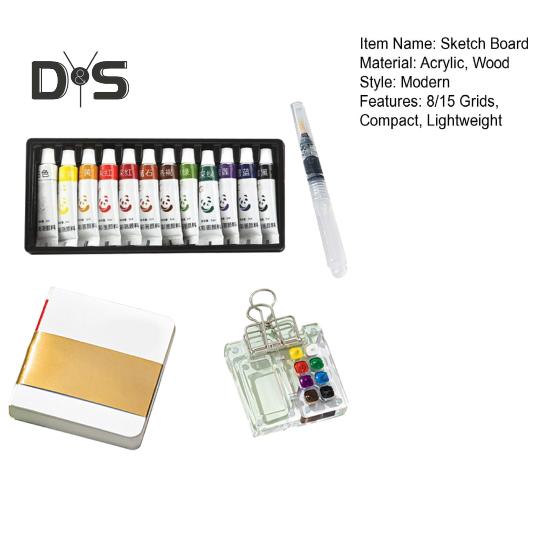 Set di tavolozze per acquerelli Mini kit da viaggio per artisti tascabile, tavolozza compatta con 8/15 colori, kit di miscelazione dei colori di dimensioni portatili