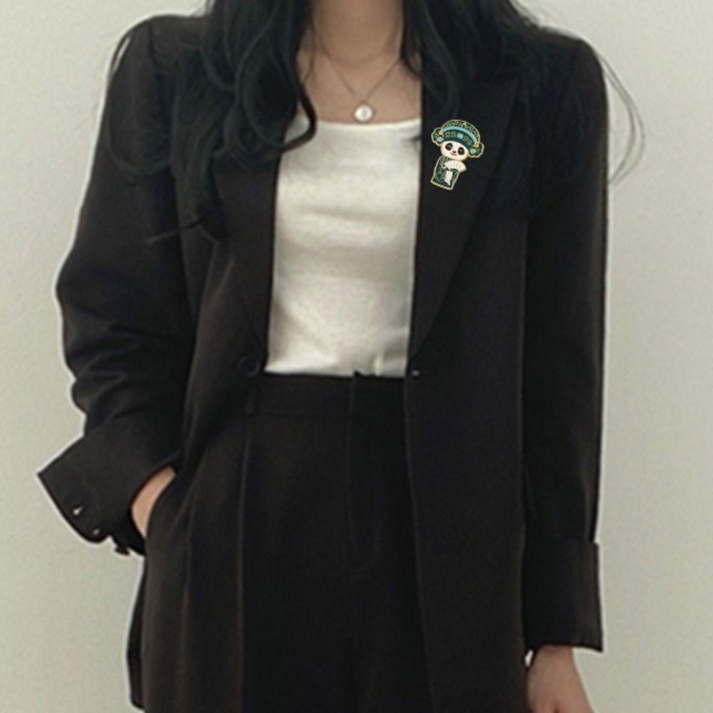 Zinc Zinc Zinc Alloy Cartoon Opera Panda Badge Scarf Buckle Giant Panda Shape Badge  Clothing Accessories