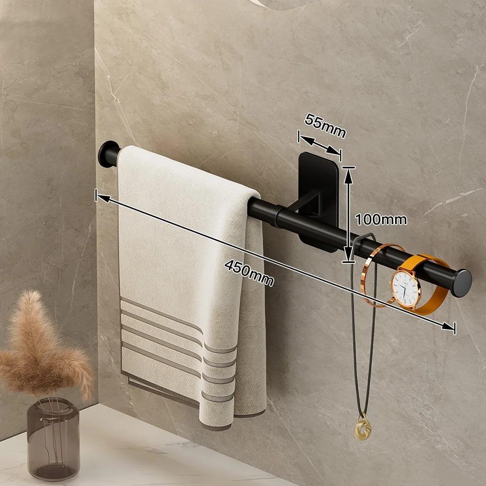 35/45/55cm Towel Rack Towel Hanger Bath Towel Holder Wall Hanging Towel Bars Bathroom Shelf Kitchen Storage Rack