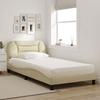 VidaXL Lit avec matelas crème 100x200 cm tissu, meuble de chambre à coucher, lit simple, cadre de lit incurvé, sommier, lit 3208518