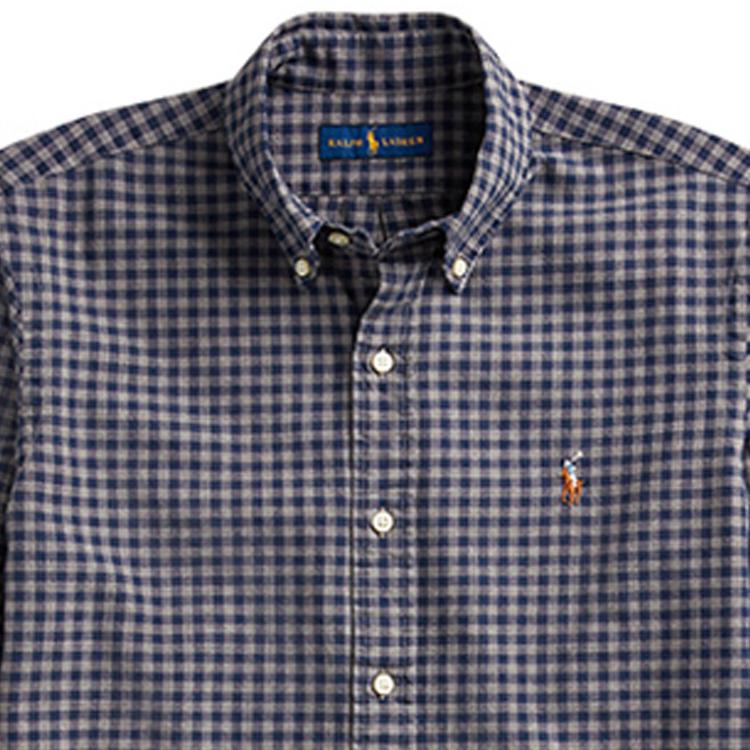 Polo Ralph Lauren Plaid Point Collar Long Sleeve Single Breasted Shirt Men Shirts Blue MNPOWOV16821254-400
