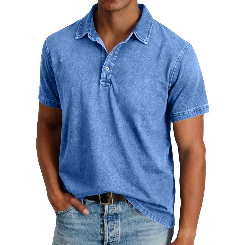 Men's Summer Color Pocket Sports Buttons Short Sleeve Shirt Men's Sports Casual Short Sleeve Shirt