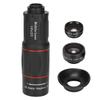 4 in 1 Handy-Kameraobjektiv-Set 18x Teleobjektiv Fisheye Makro Weitwinkelobjektiv für Smartphone Tablet